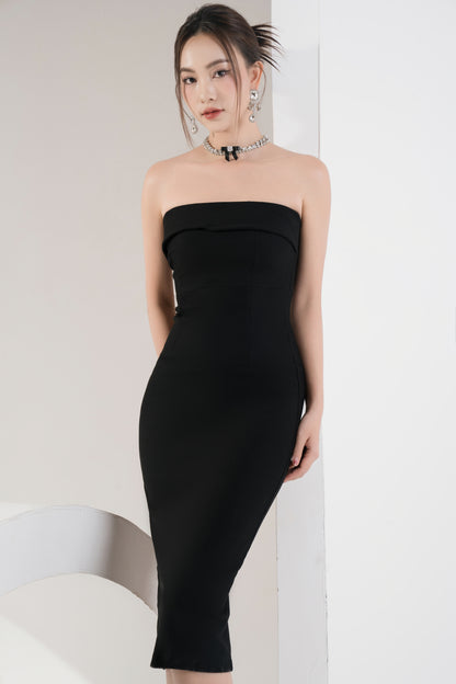 Sophia Midi Dress in Black