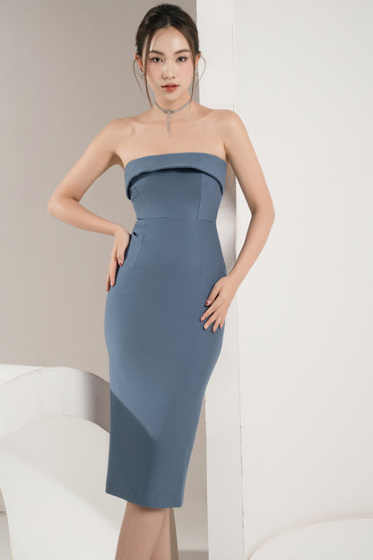 Sophia Midi Dress in Blue