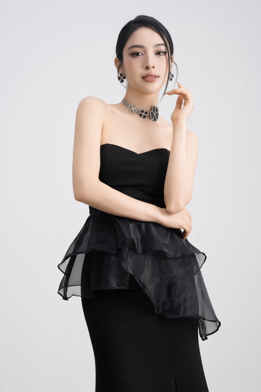 Lucia Bustier Gown in Black