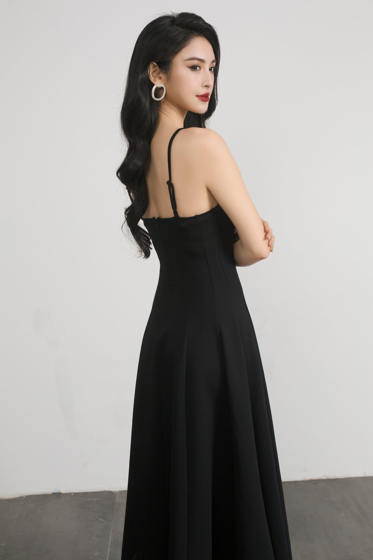 Adrienne Midi Dress in Black