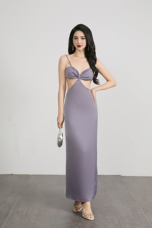 Aimee Cut Out Dress in Purple