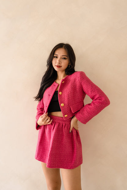 Faith Tweed Jacket in Hot Pink