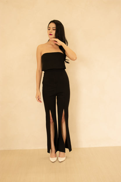 Ivorlia Slit Jumpsuit in Black