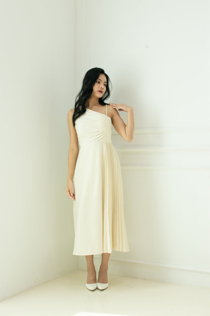 Seraphina Pleated Dress in Cream