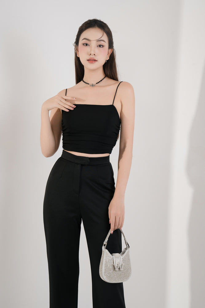 
                  
                    Load image into Gallery viewer, Wren Ruched Top in Black
                  
                