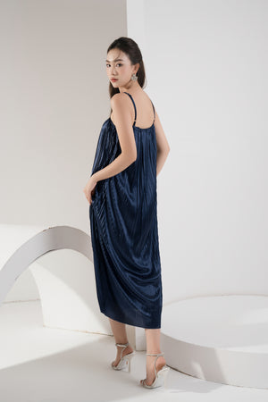 
                  
                    Load image into Gallery viewer, Cordelia Pleated Dress in Blue
                  
                