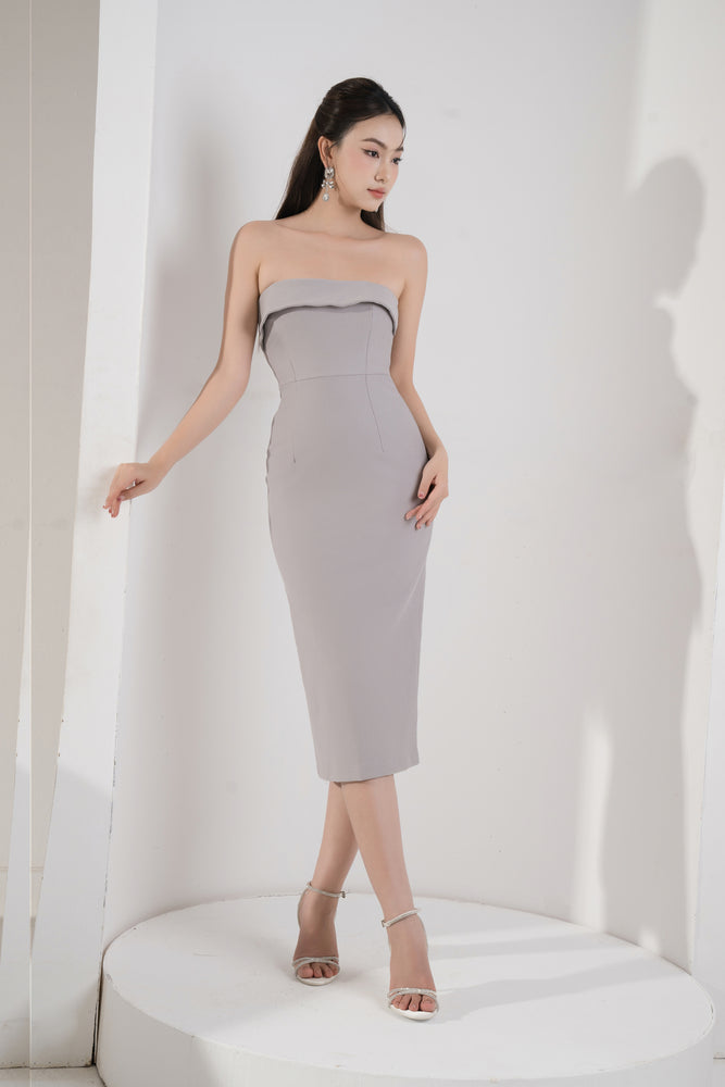 
                  
                    Load image into Gallery viewer, Sophia Midi Dress in Grey
                  
                