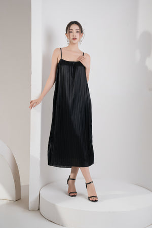 
                  
                    Load image into Gallery viewer, Cordelia Pleated Dress in Black
                  
                