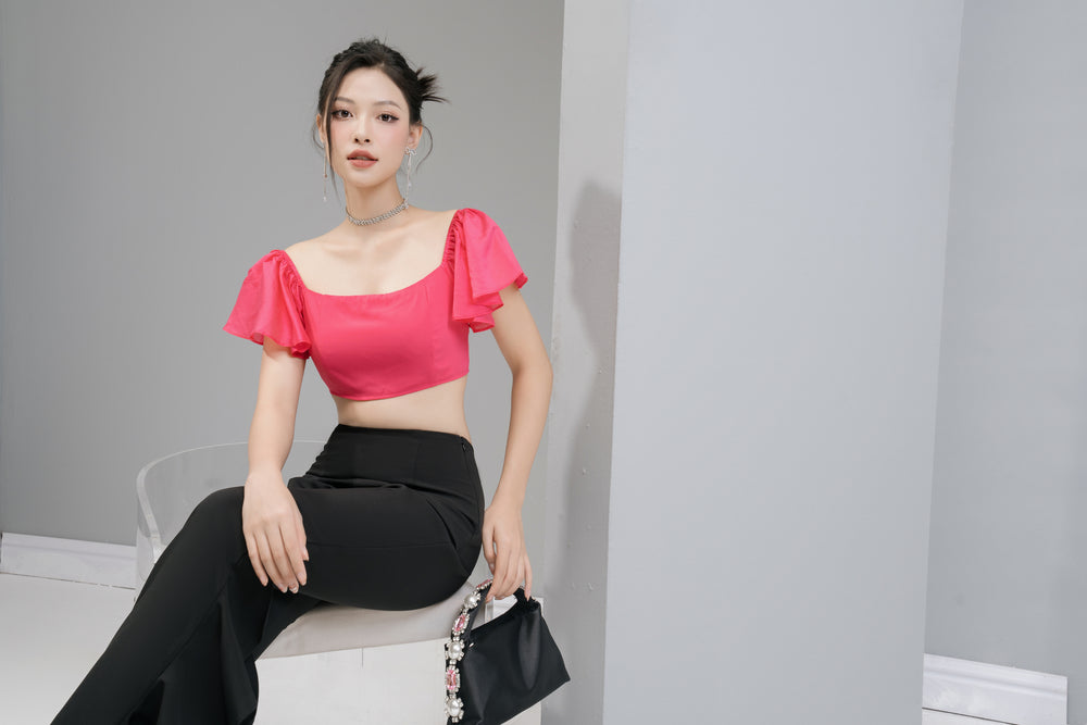 
                  
                    Load image into Gallery viewer, Ezannlia Off Shoulder Top in Hot Pink
                  
                