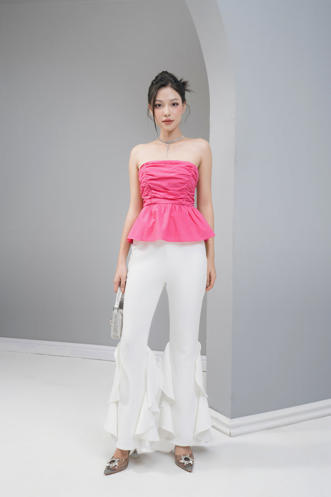 
                  
                    Load image into Gallery viewer, Ericalia Highwaisted Bell Pants in White
                  
                