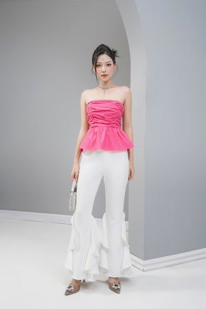 
                  
                    Load image into Gallery viewer, Annielia Ruched Bustier Top in Hot Pink
                  
                