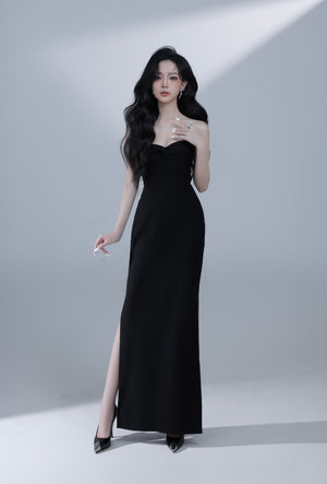 
                  
                    Load image into Gallery viewer, Desiree Bustier Gown Dress in Black
                  
                