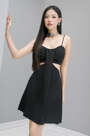 
                  
                    Load image into Gallery viewer, Kashlia Cut Out Dress in Black
                  
                