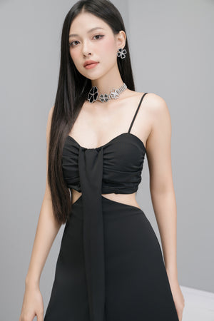 
                  
                    Load image into Gallery viewer, Kashlia Cut Out Dress in Black
                  
                