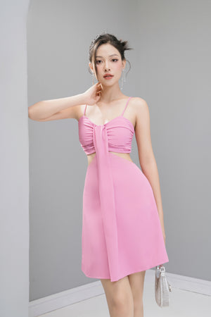 
                  
                    Load image into Gallery viewer, Kashlia Cut Out Dress in Pink
                  
                