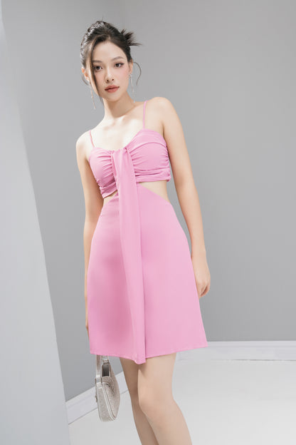 Kashlia Cut Out Dress in Pink