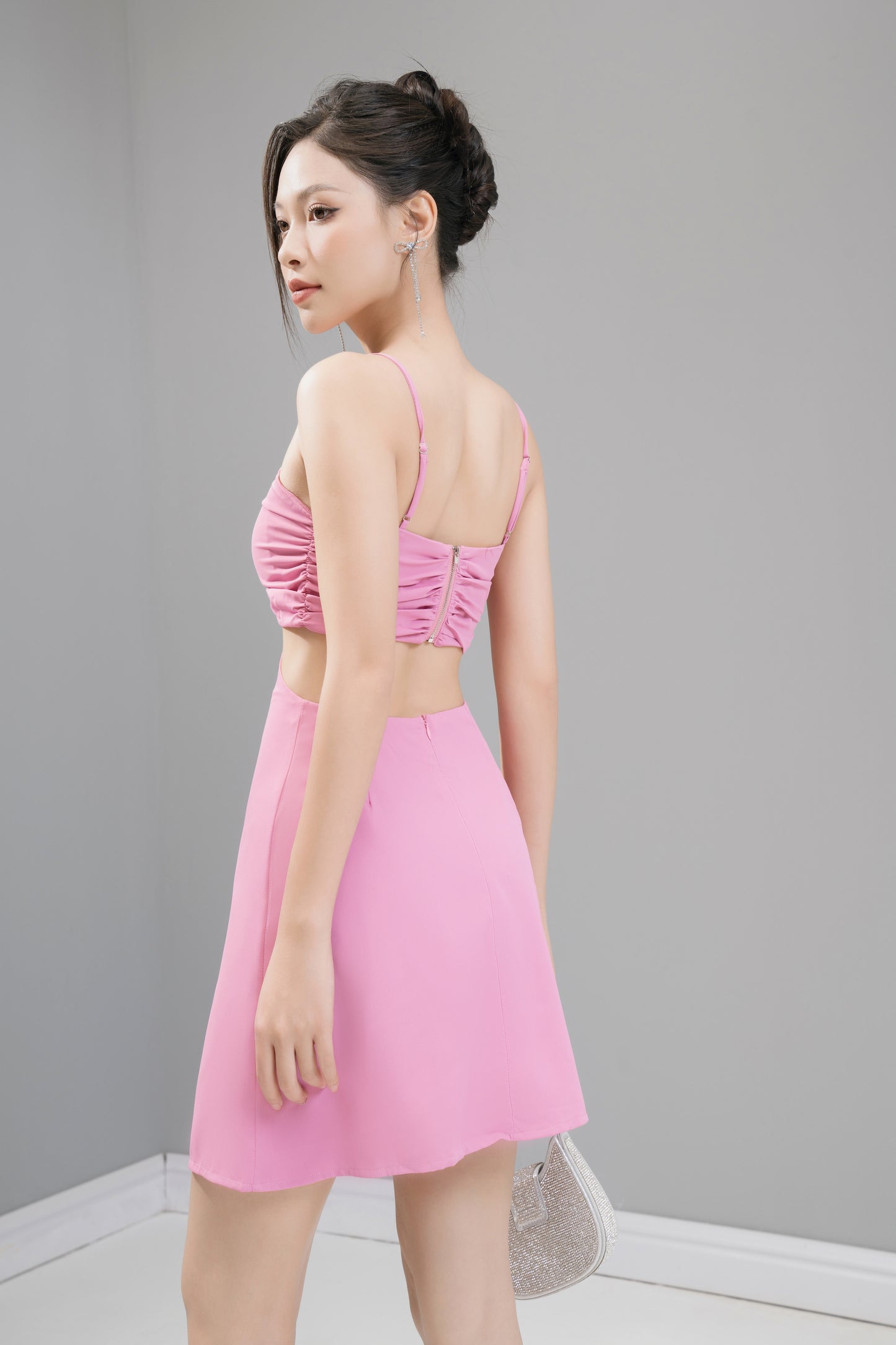 Kashlia Cut Out Dress in Pink