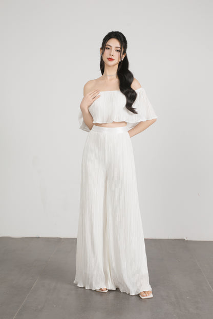 Cleolia Pleated Pants in White
