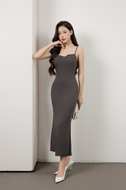 Tiffany U-Back Padded Dress in Grey
