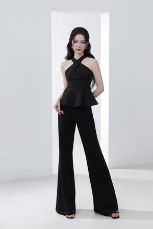 
                  
                    Load image into Gallery viewer, Veron Girl Boss Peplum Top in Black
                  
                