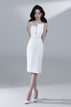 
                  
                    Load image into Gallery viewer, Irabelle Overlay Bodycon Dress in White
                  
                