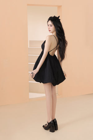 
                  
                    Load image into Gallery viewer, Odelia Crossback Dress Romper in Black
                  
                