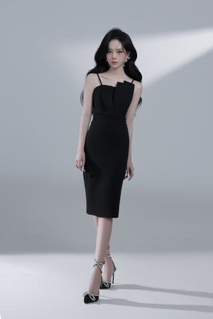 
                  
                    Load image into Gallery viewer, Irabelle Overlay Bodycon Dress in Black
                  
                