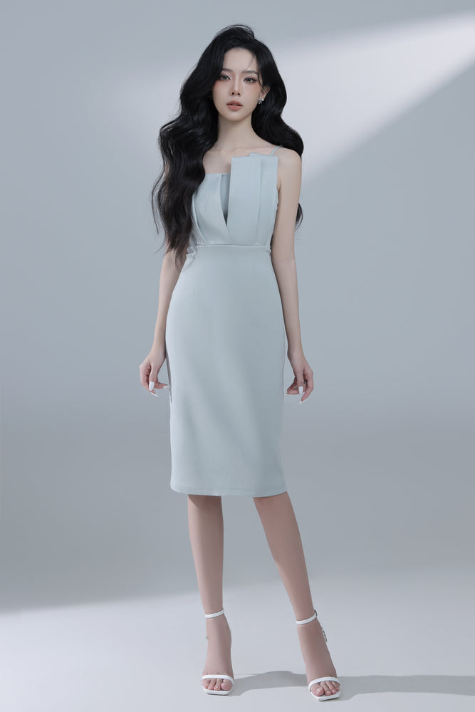 Irabelle Overlay Bodycon Dress in Sage