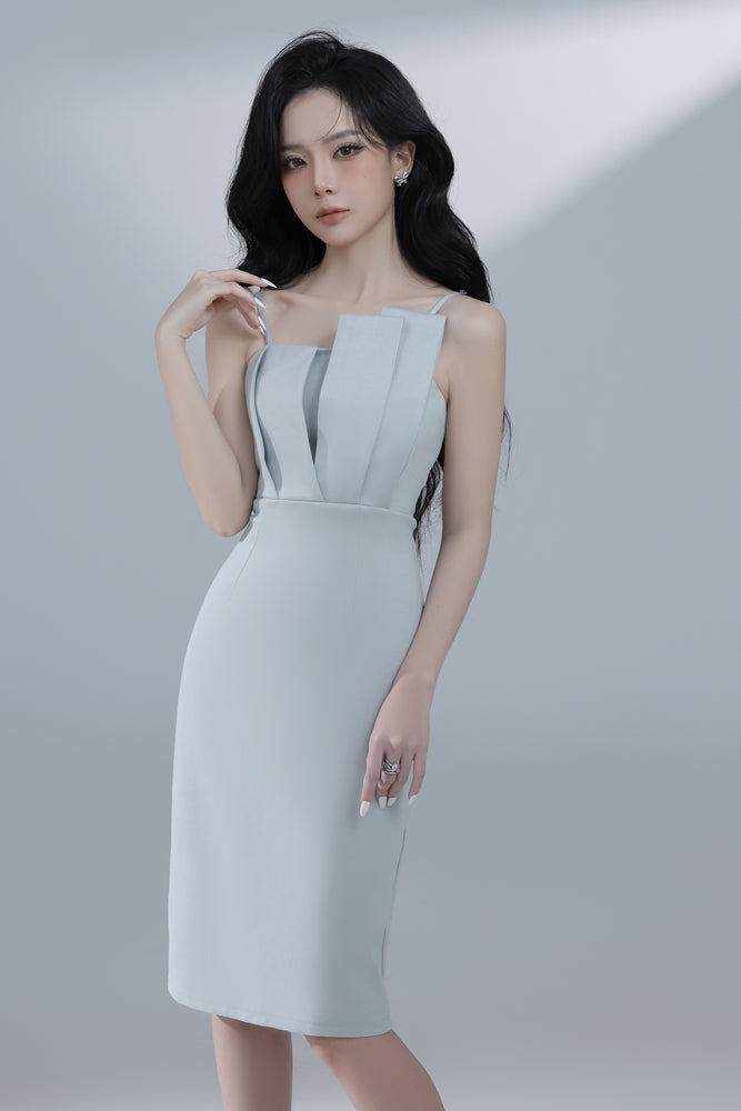 
                  
                    Load image into Gallery viewer, Irabelle Overlay Bodycon Dress in Sage
                  
                