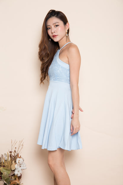 Angelika Crochet Dress in Blue