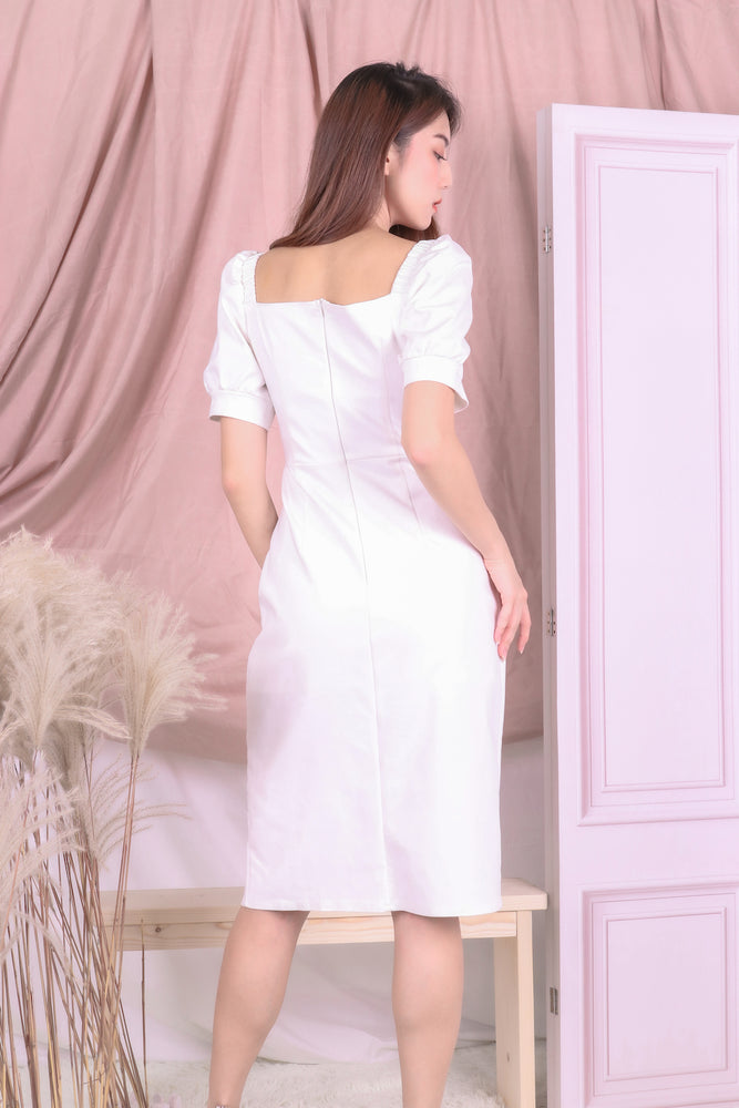 
                  
                    Load image into Gallery viewer, *PREMIUM* Yveslia 2 Ways Bodycon Dress in White - Self Manufactured by LBRLABEL only
                  
                