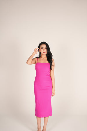 
                  
                    Load image into Gallery viewer, Violia Midi Dress in Hot Pink
                  
                