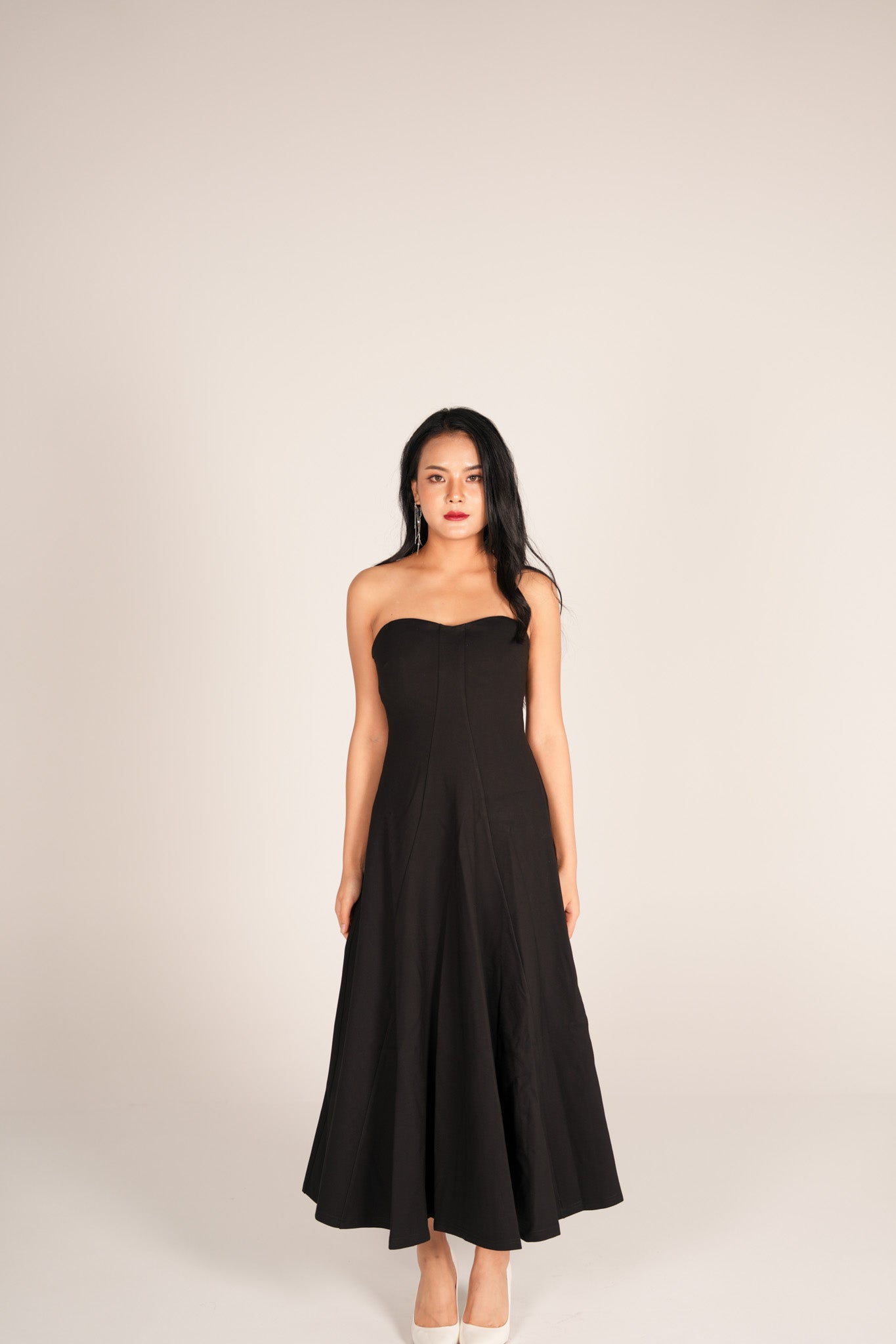 Evelia Bustier Dress in Black