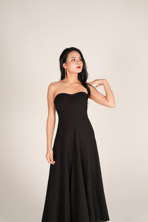 
                  
                    Load image into Gallery viewer, Evelia Bustier Dress in Black
                  
                