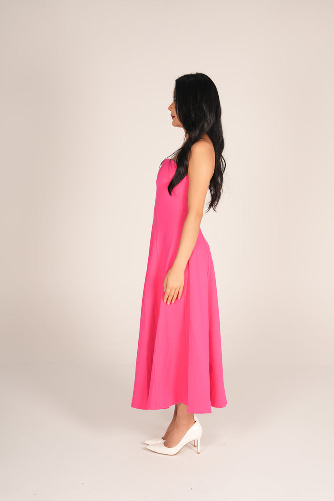 
                  
                    Load image into Gallery viewer, Evelia Bustier Dress in Hot Pink
                  
                