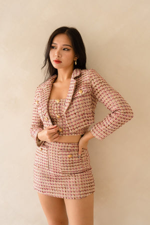 
                  
                    Load image into Gallery viewer, Rochelle Tweed Jacket in Pink
                  
                