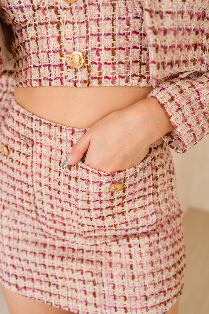 
                  
                    Load image into Gallery viewer, Rochelle Tweed Bralet in Pink
                  
                
