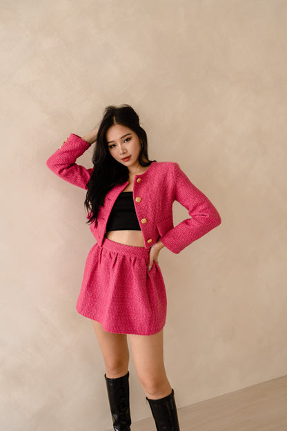 Faith Tweed Jacket in Hot Pink
