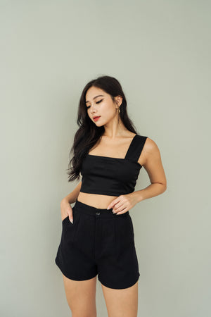 
                  
                    Load image into Gallery viewer, Maddy Tweed Highwaisted Shorts in Black
                  
                