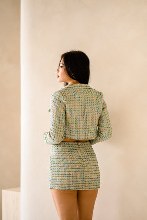 
                  
                    Load image into Gallery viewer, Rochelle Tweed Jacket in Green
                  
                