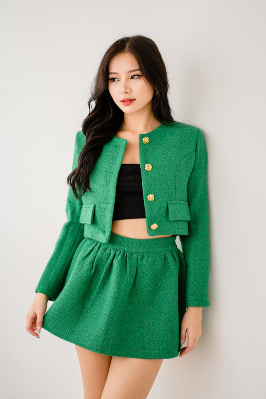 Faith Tweed Jacket in Green