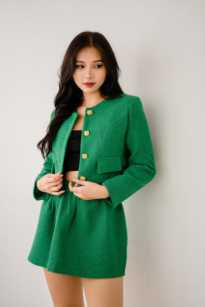Faith Tweed Jacket in Green