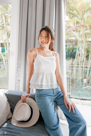
                  
                    Load image into Gallery viewer, *PREMIUM* Chulia Double Layer Crochet Top in White - Self Manufactured by LBRLABEL
                  
                
