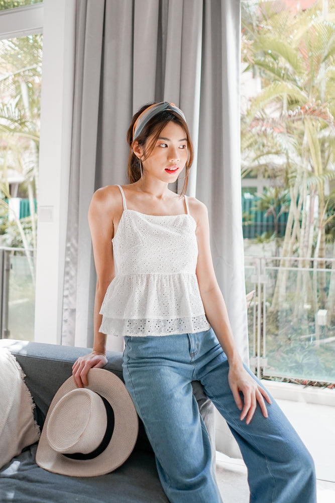 
                  
                    Load image into Gallery viewer, *PREMIUM* Chulia Double Layer Crochet Top in White - Self Manufactured by LBRLABEL
                  
                