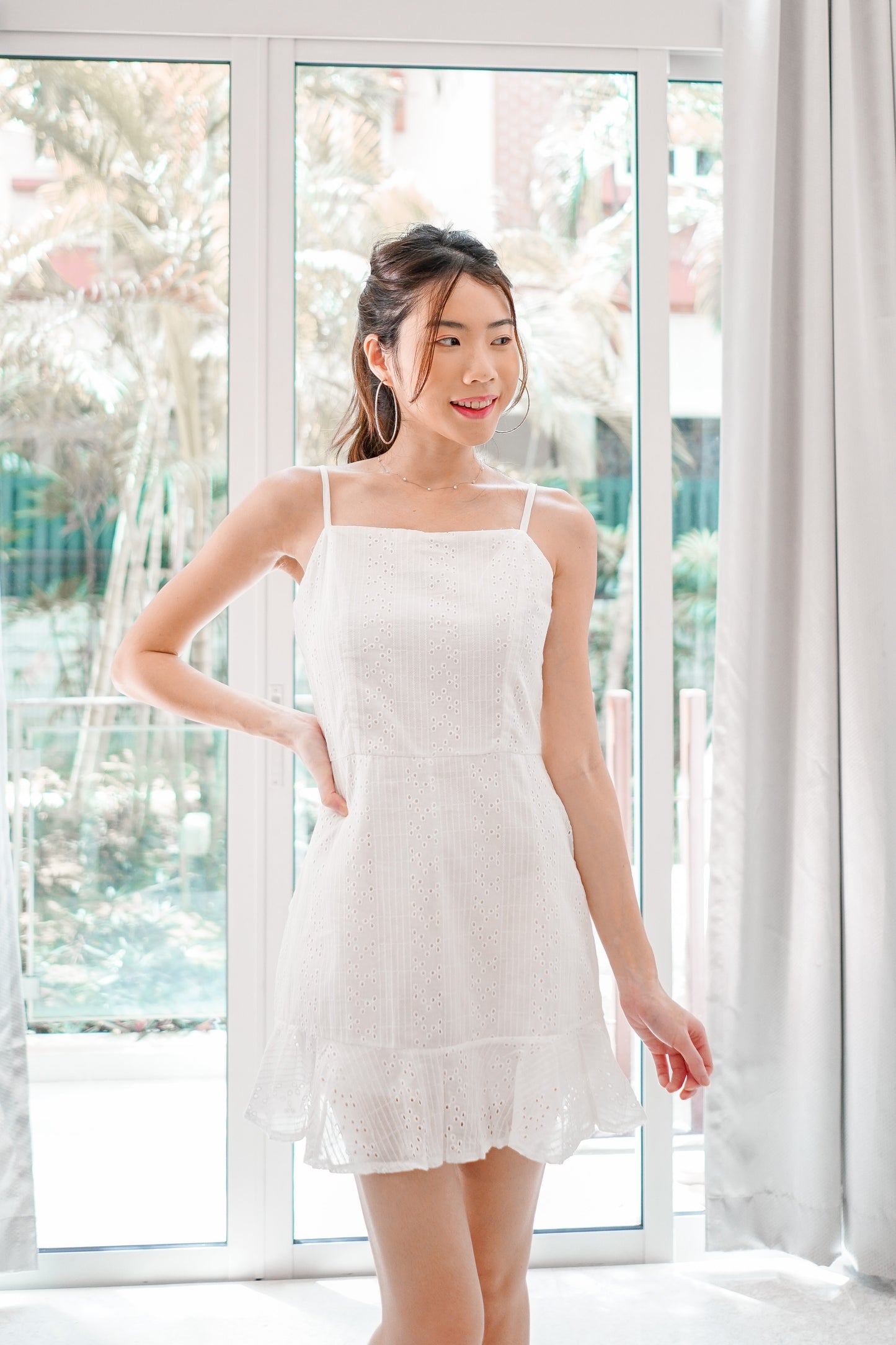 * PREMIUM * Arilia Crochet Dress Romper in White - Self Manufactured by LBRLABEL