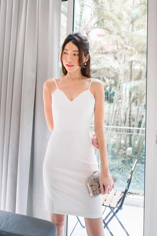 
                  
                    Load image into Gallery viewer, *PREMIUM* - Miolia Midi Dress in White - Self Manufactured by LBRLABEL
                  
                