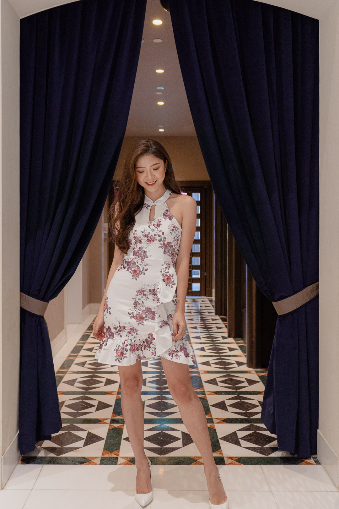 * PREMIUM * - Camilia Oriental Cheongsam Dress in White - Self Manufactured by LBRLABEL