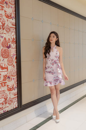 
                  
                    Load image into Gallery viewer, * PREMIUM * - Camilia Oriental Cheongsam Dress in Pink - Self Manufactured by LBRLABEL
                  
                