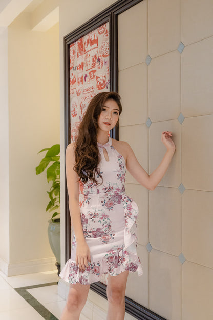 * PREMIUM * - Camilia Oriental Cheongsam Dress in Pink - Self Manufactured by LBRLABEL