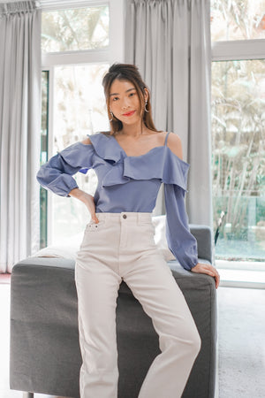 
                  
                    Load image into Gallery viewer, *PREMIUM * - Irolia Flutter Off Shoulder Top in Lilac - Self Manufactured by LBRLABEL
                  
                